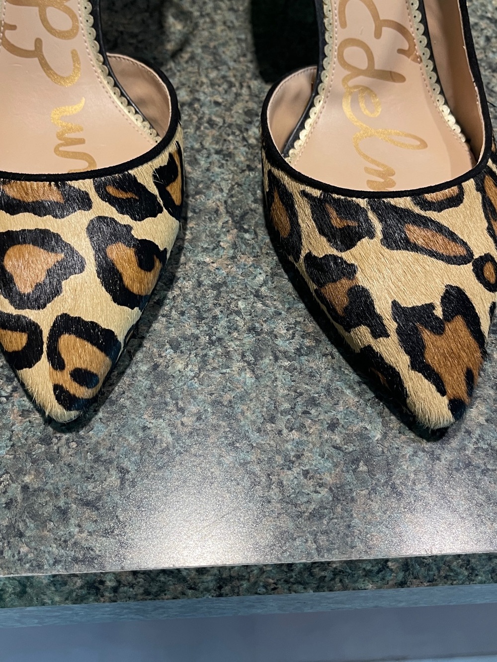 Sam Edelman Leopard Print Ankle-Strap Pumps in Tan and Black - size 11 - Picture 5 of 8